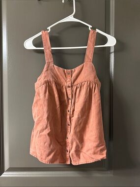Old Navy Button-Front Rusty Orange Tank Top